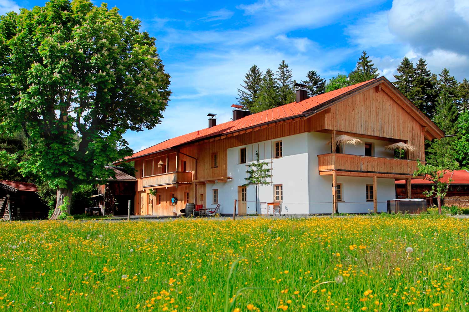 Naturhaus-Leger-Ferienwohnung-in-Lenggries-Ferienhaus-im-Sommer